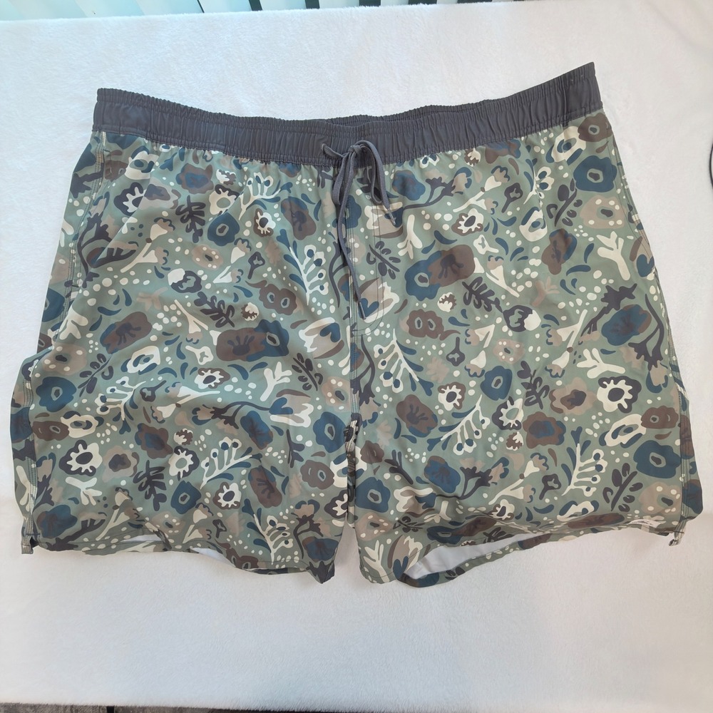 O'Neill Board Shorts Men 3XL Army Green Excellent Hyperfreak Stretch Floral Camo